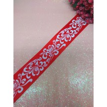 Репсовая лента с рисунком 2,5 см, цена за 1 м